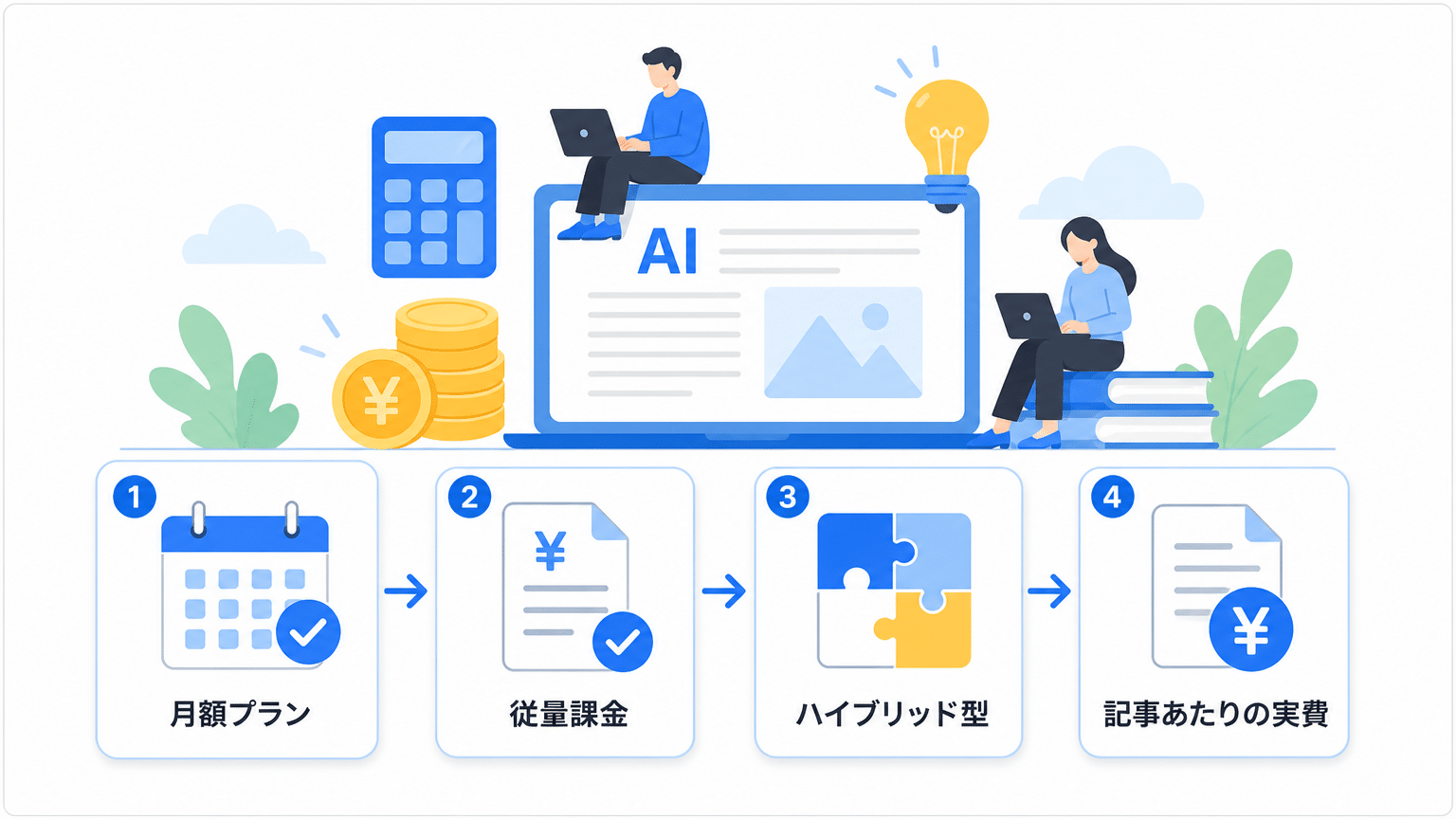 AI記事作成ツールの費用相場と料金モデル