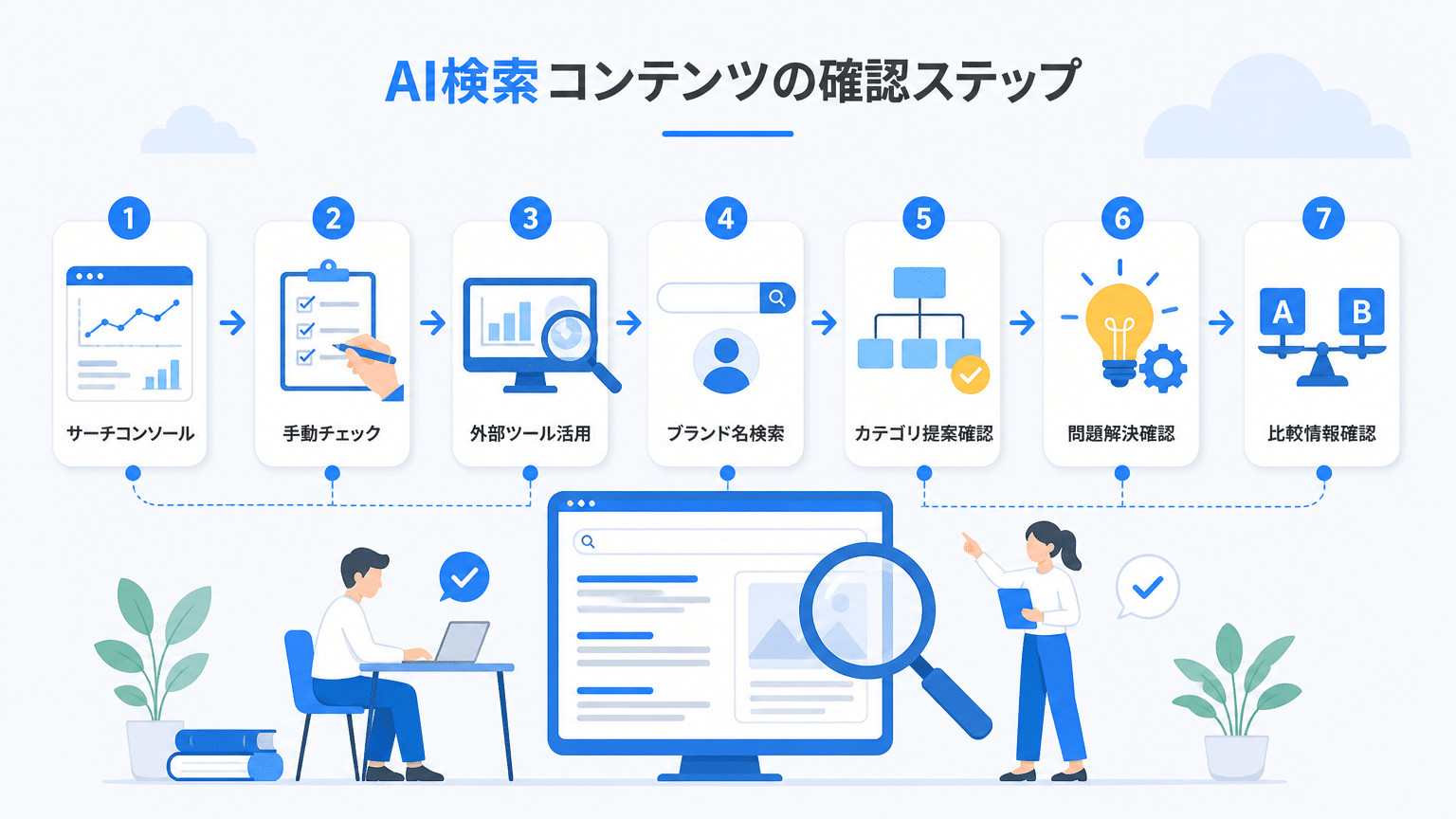 AI検索表示確認の3ステップ