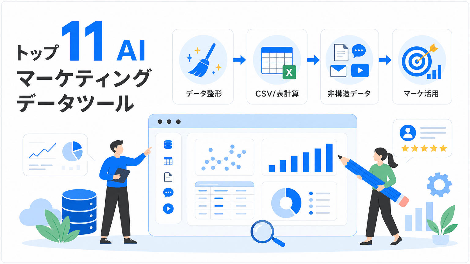 マーケティングデータ整形AIツール11選（2026年版）